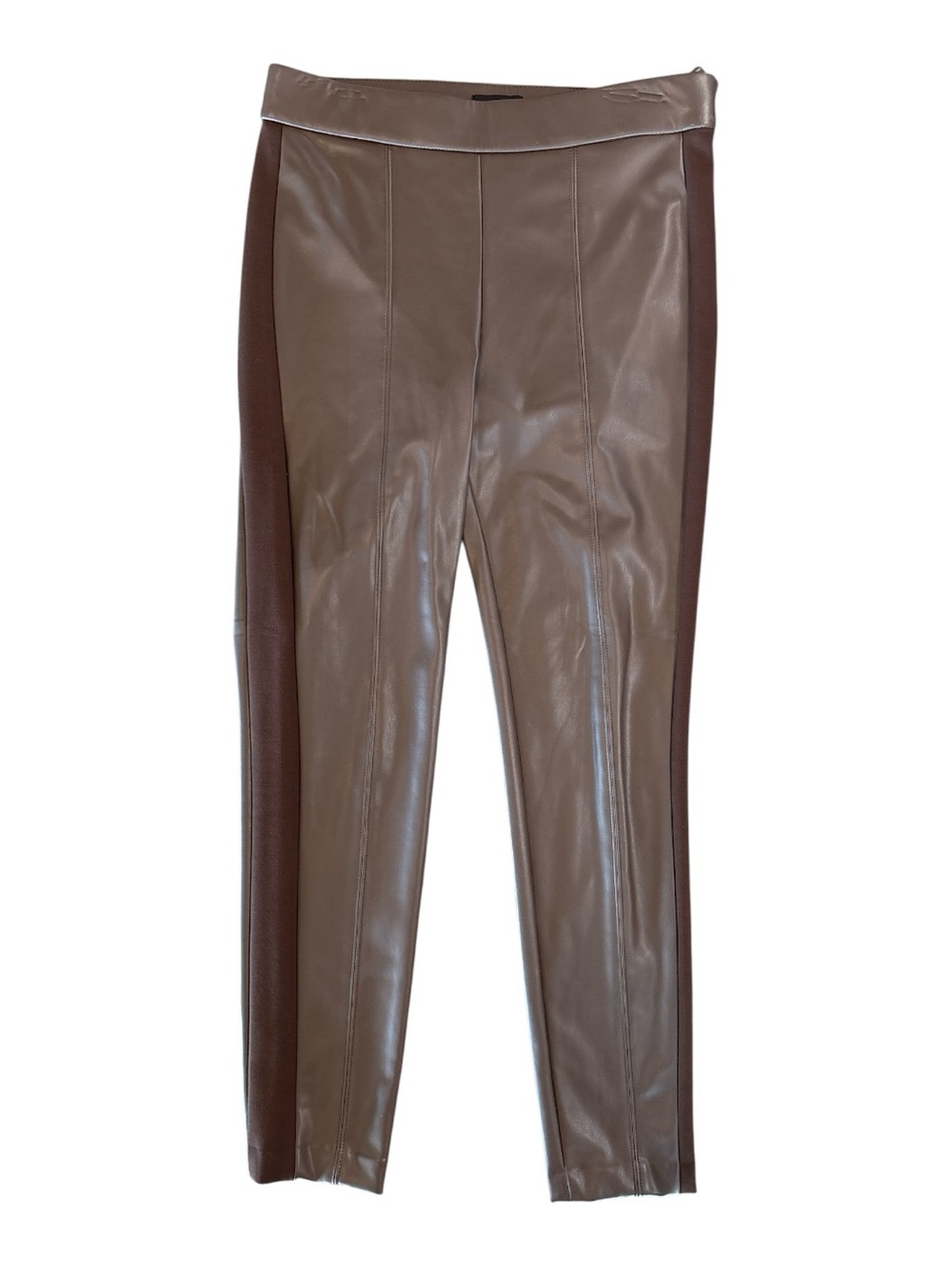 Talbots Faux Leather Portland Pant in Chocolate Brown